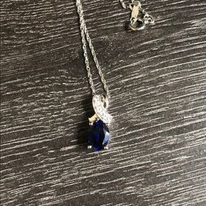 Sterling silver & sapphire necklace